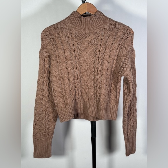 New JCrew Cashmere cropped cable-knit turtleneck sweater - Picture 3 of 5